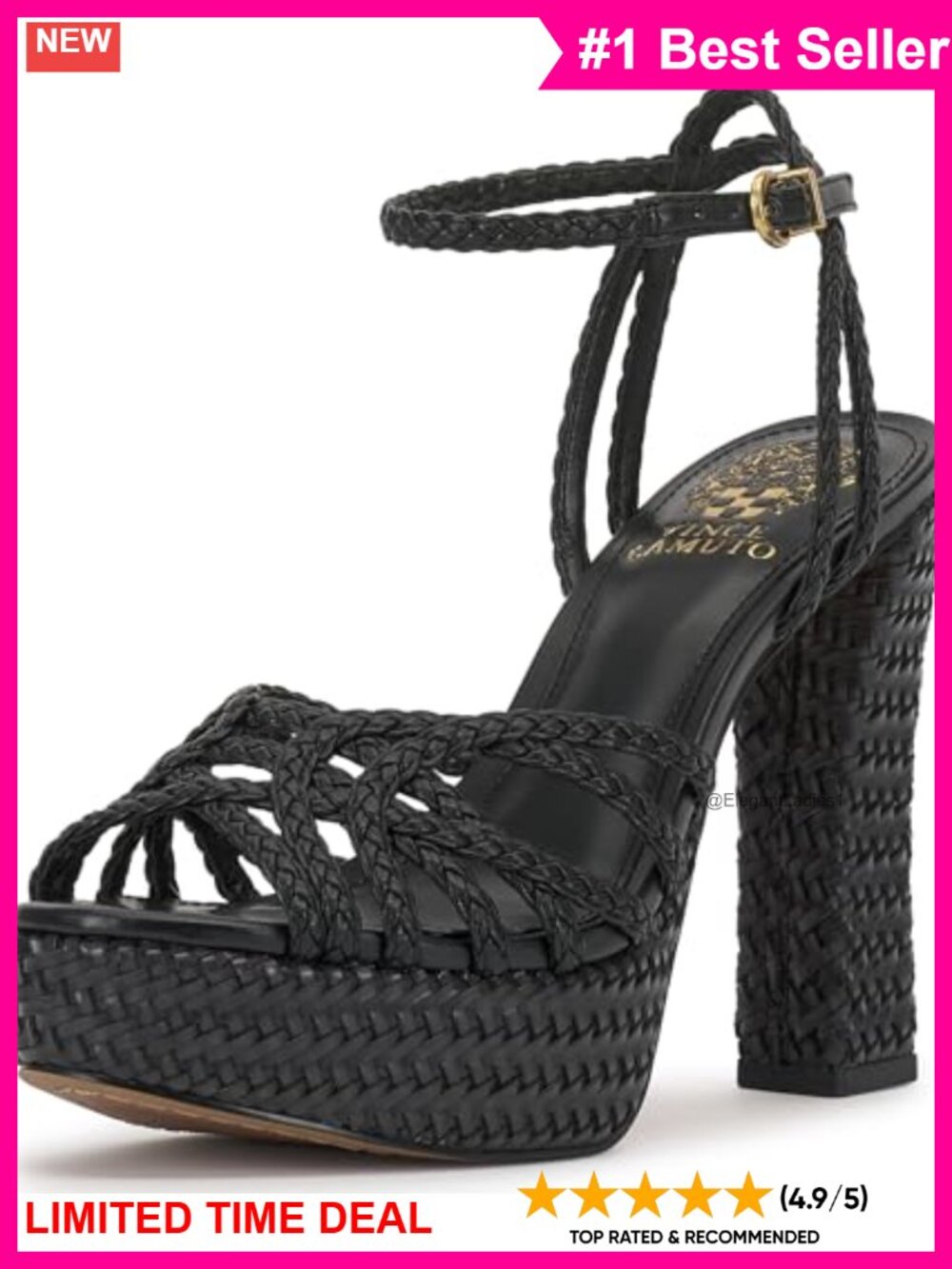 Faux Leather Strappy Platform Heeled Sandals Block Heel Ankle Strap Party